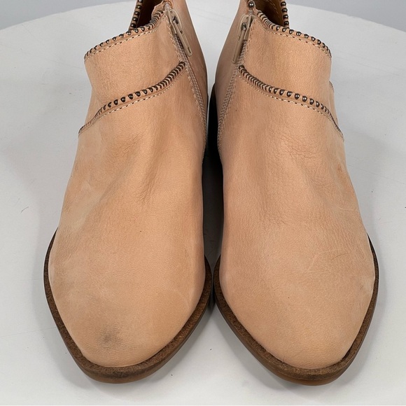 Lucky Brand Booties Beige Leather Ankle Boots Western Cowgirl Boho Cottage 6.5 - Picture 10 of 17